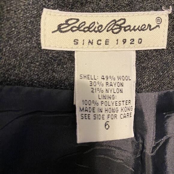 Y2K Eddie Bauer Womens Size 6 A Line Maxi Skirt Wool Blend Gray Career Academia - Picture 4 of 7